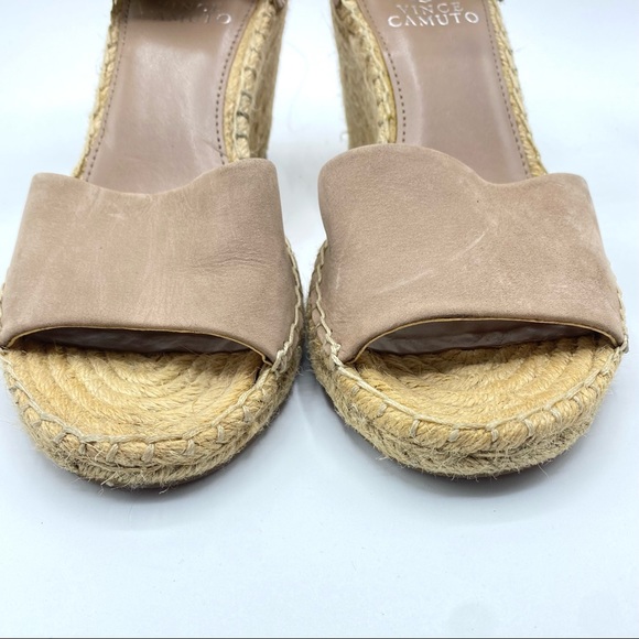 - VINCE CAMUTO Leera Espadrille Wedge Sandals Nude Jute Rope Tan Size 7 - Picture 3 of 8